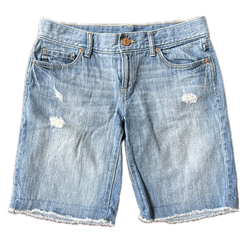 Ann Taylor Loft Distressed Blue Jean Shorts
